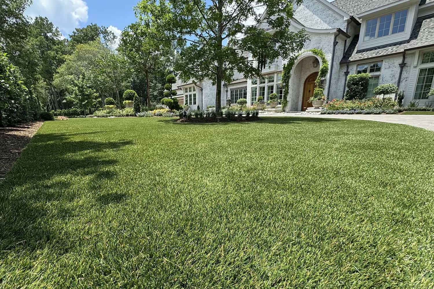 Wheelchair friendly artificial grass pathway aged care facility