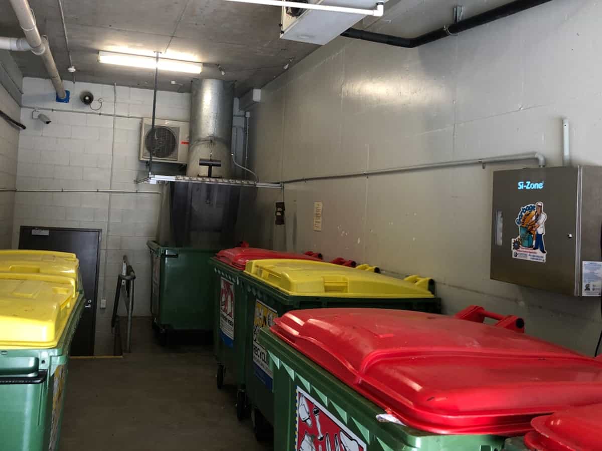 Sanitised and deodorised bin room