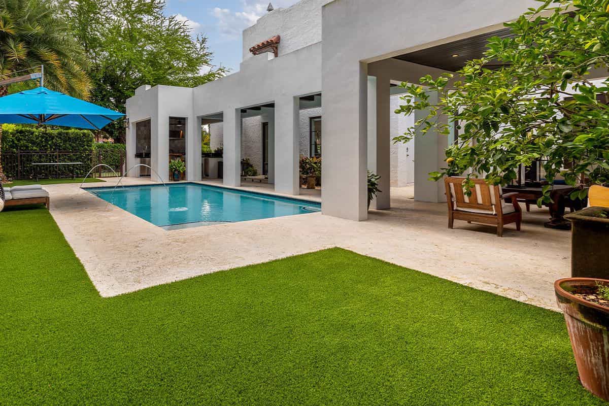 Artificial turf installation in Melbourne backyard